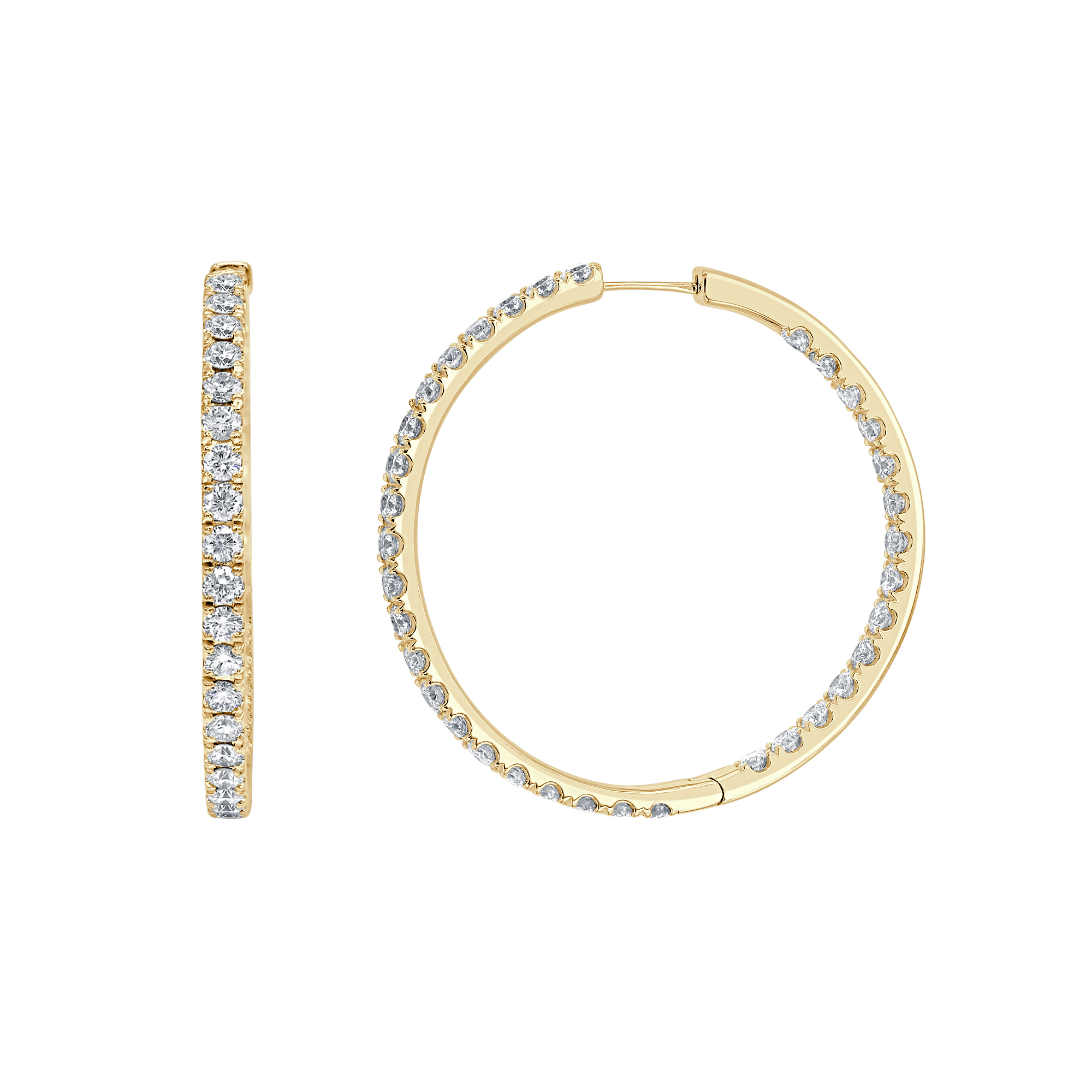 Shop Inside-Out Diamond Hoop Earrings (Medium) La Marquise