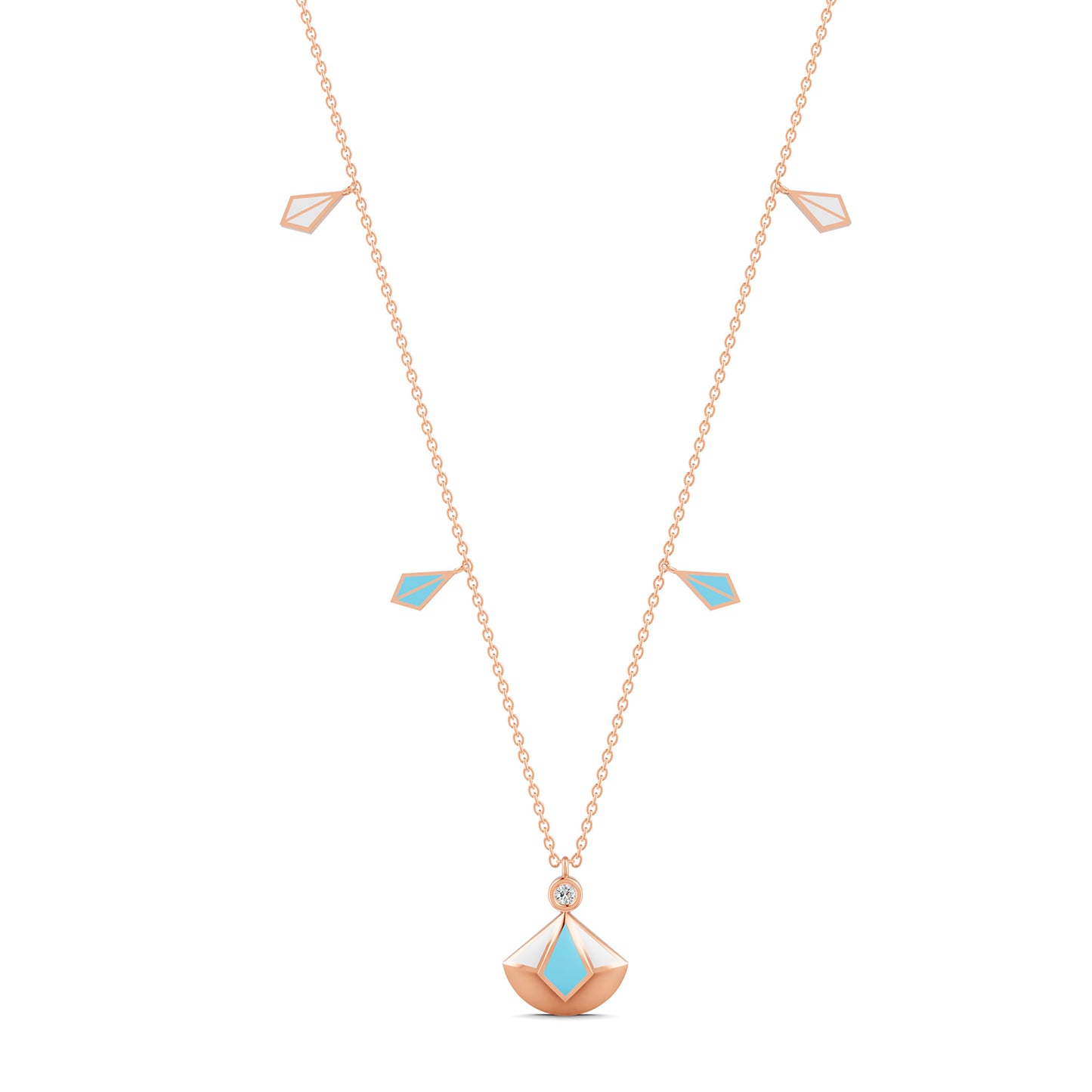 18K Rose Gold Capri Blue