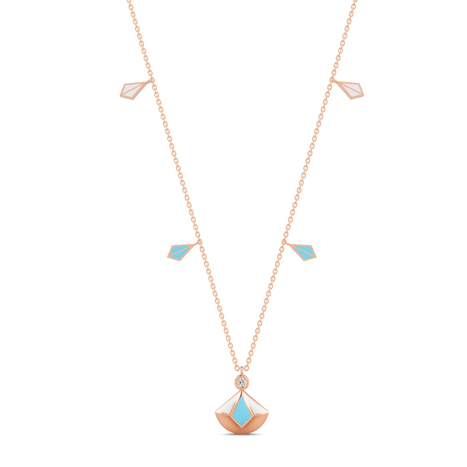 18K Rose Gold Capri Blue