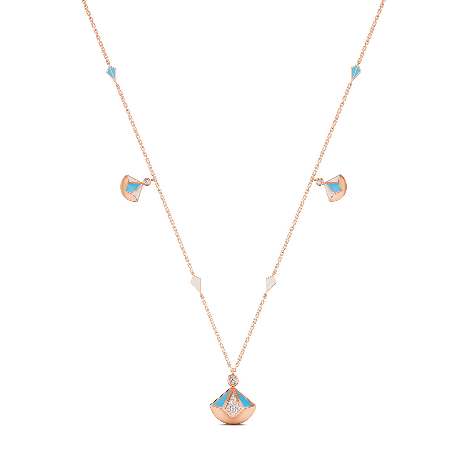 18K Rose Gold Capri Blue