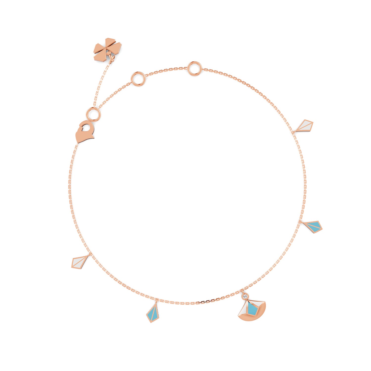 18K Rose Gold Capri Blue