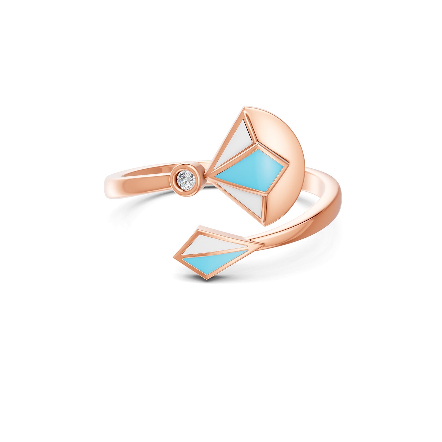 18K Rose Gold Capri Blue