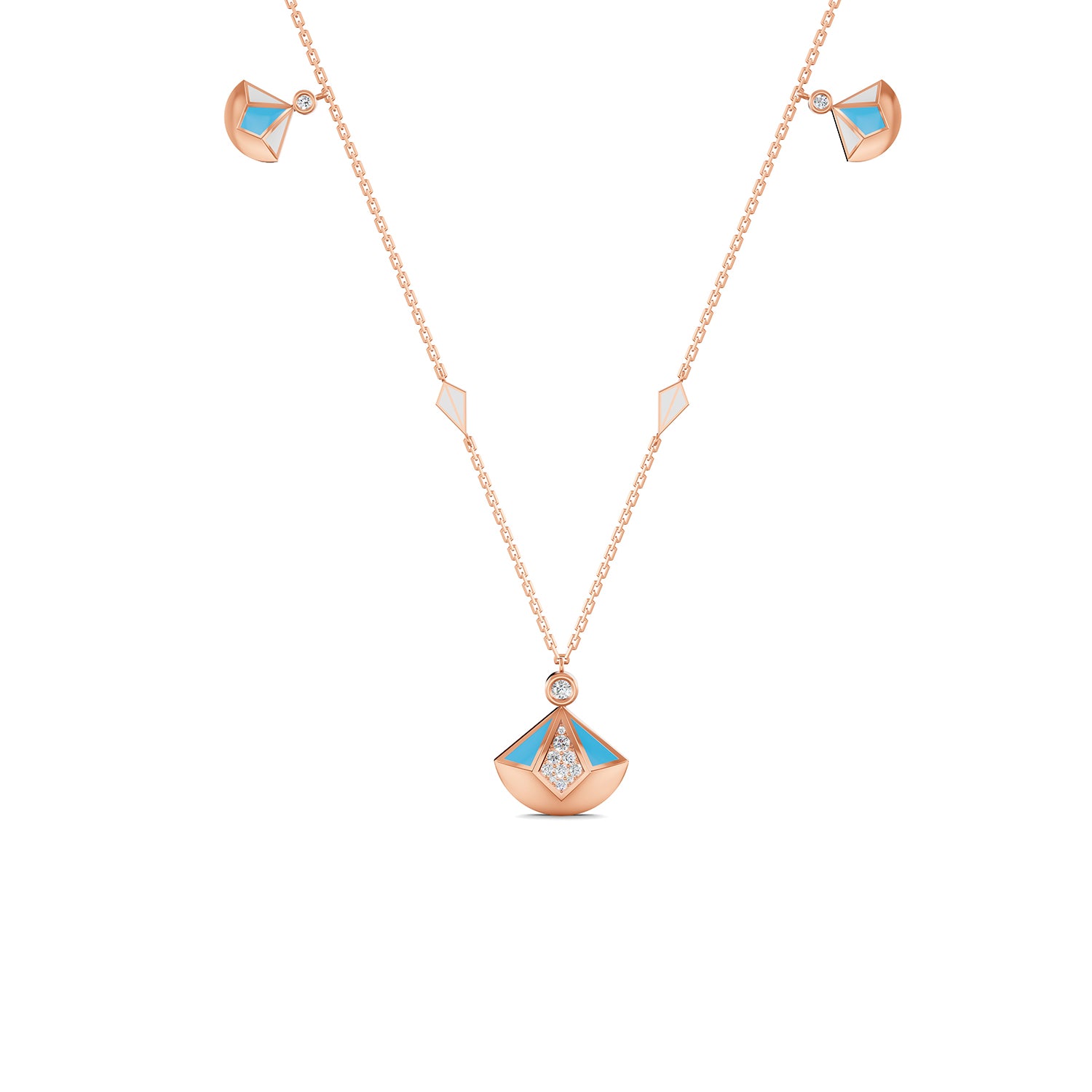 18K Rose Gold Capri Blue