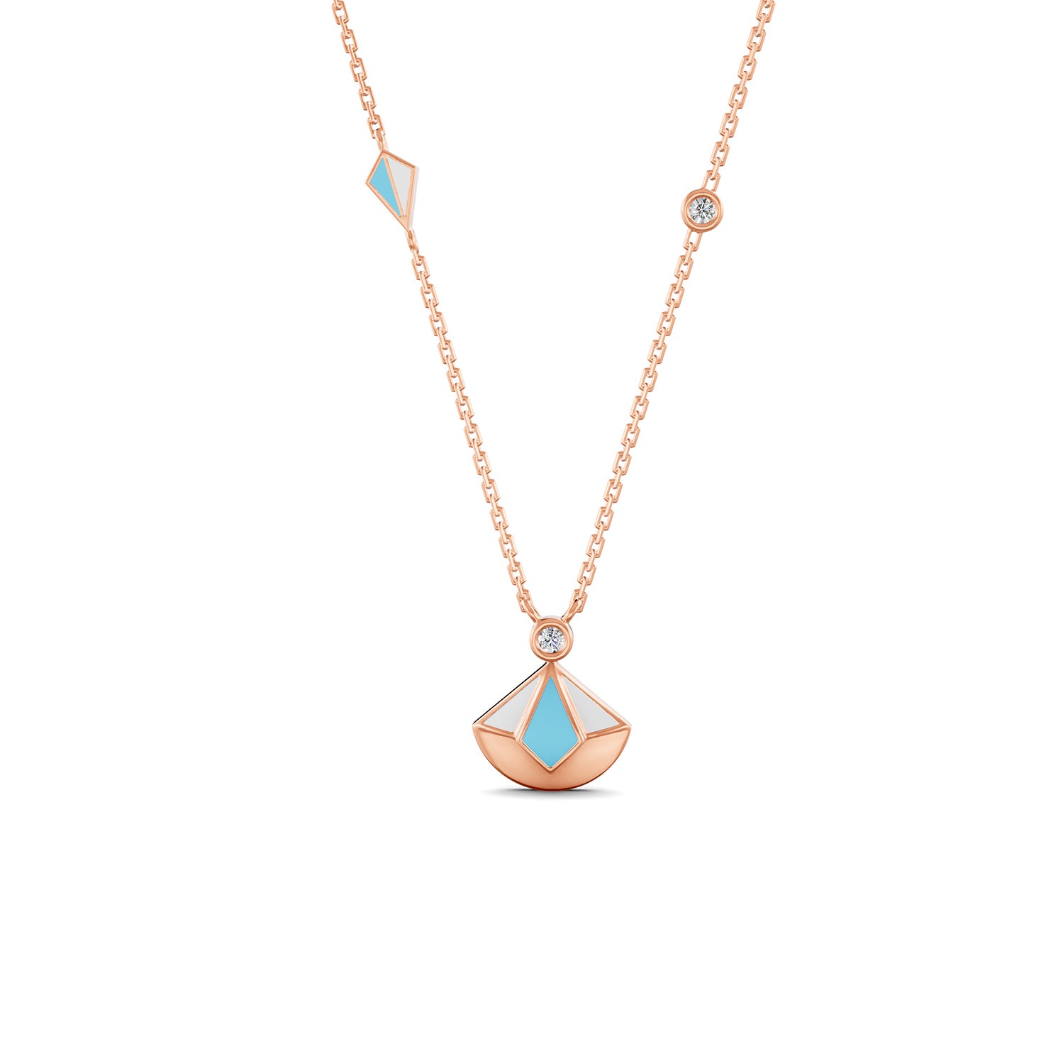 18K Rose Gold Capri Blue