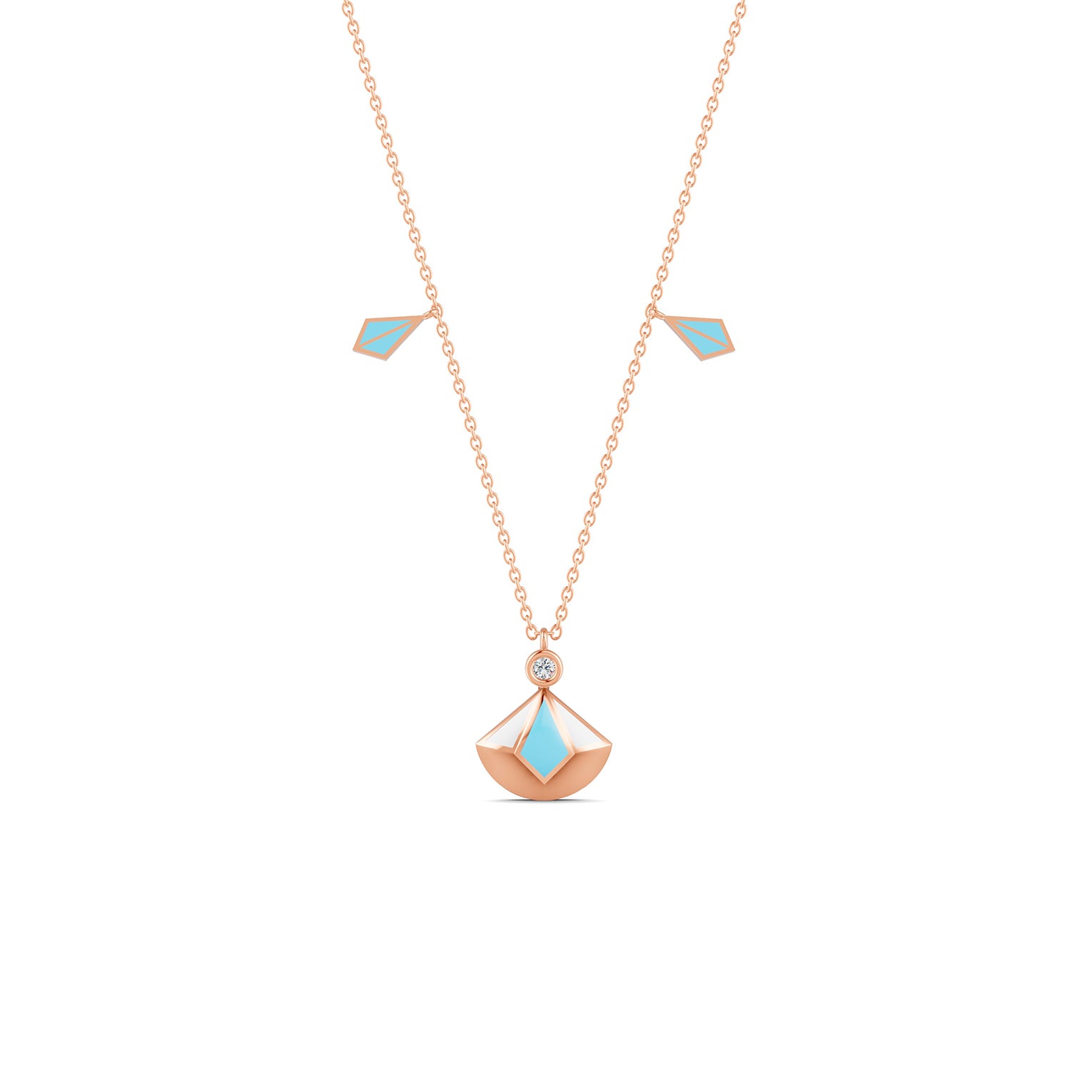 18K Rose Gold Capri Blue
