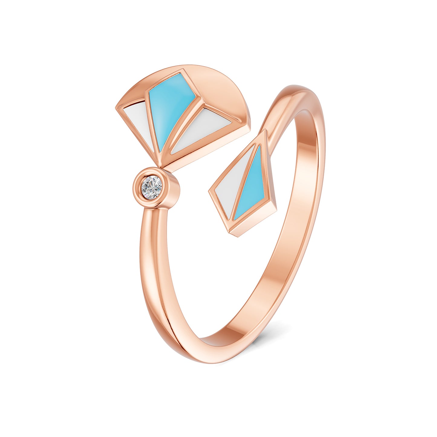 18K Rose Gold Capri Blue