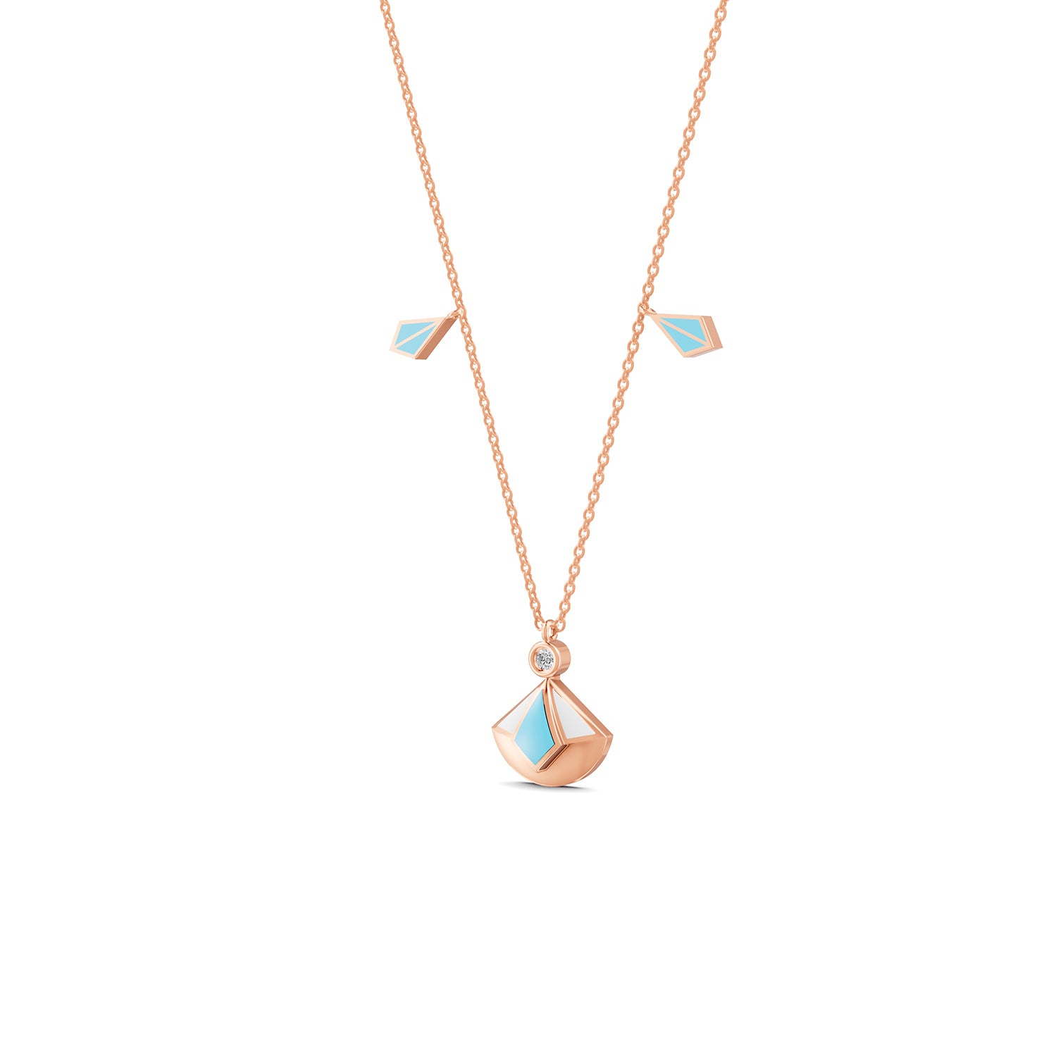 18K Rose Gold Capri Blue
