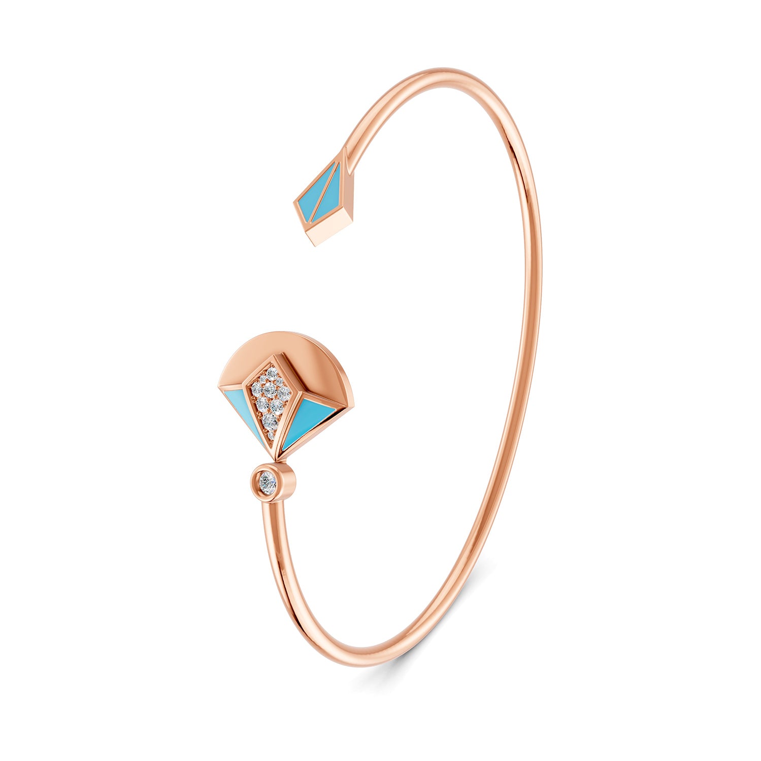 18K Rose Gold Capri Blue