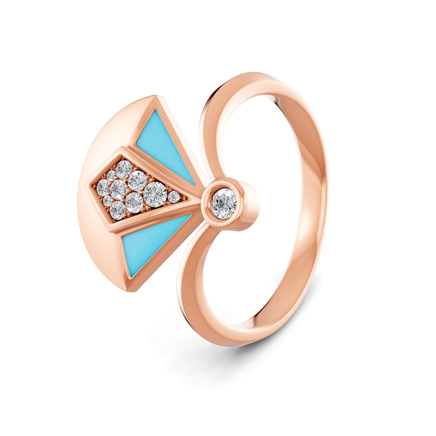 18K Rose Gold Capri Blue