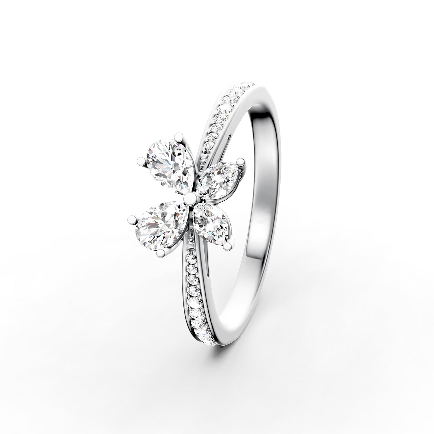 18 K White Gold
