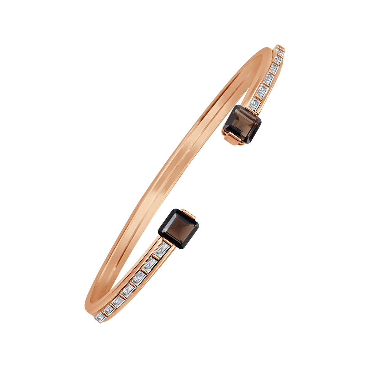 18 K Rose Gold SmoKyquartz