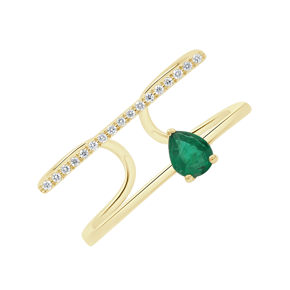 18 K Yellow Gold Emerald