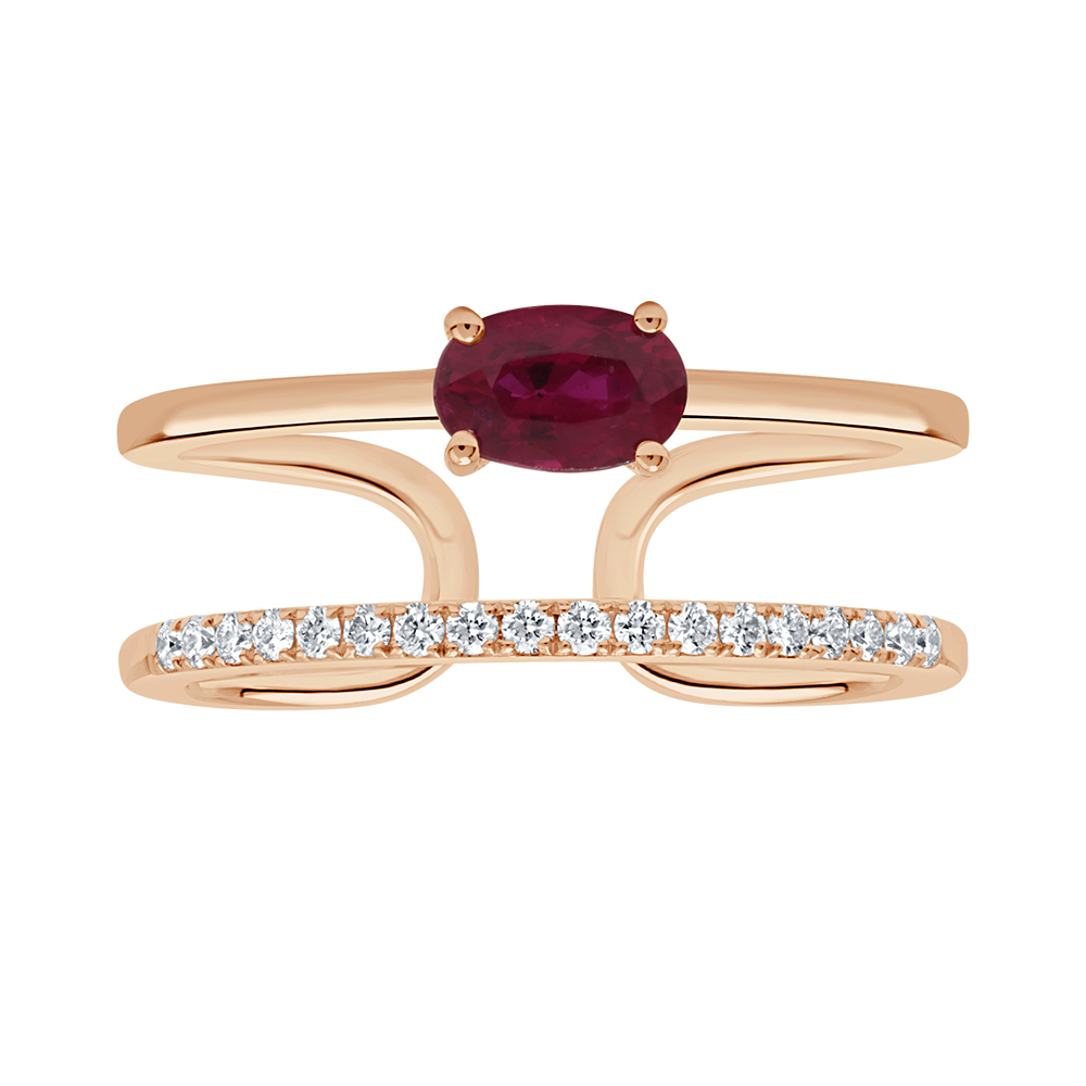 18 K Rose Gold Ruby