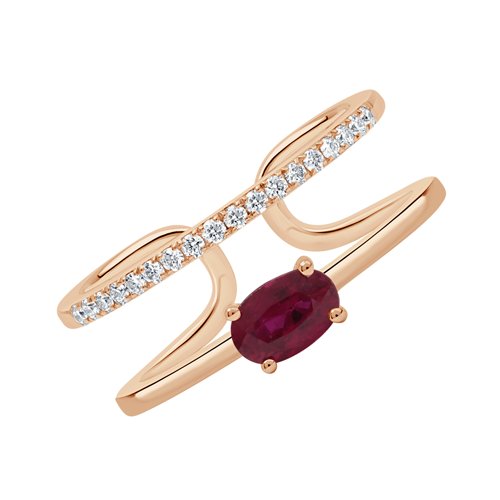 18 K Rose Gold Ruby