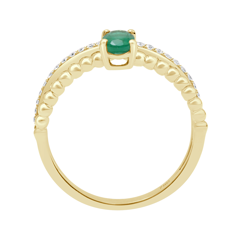 18 K Yellow Gold Emerald
