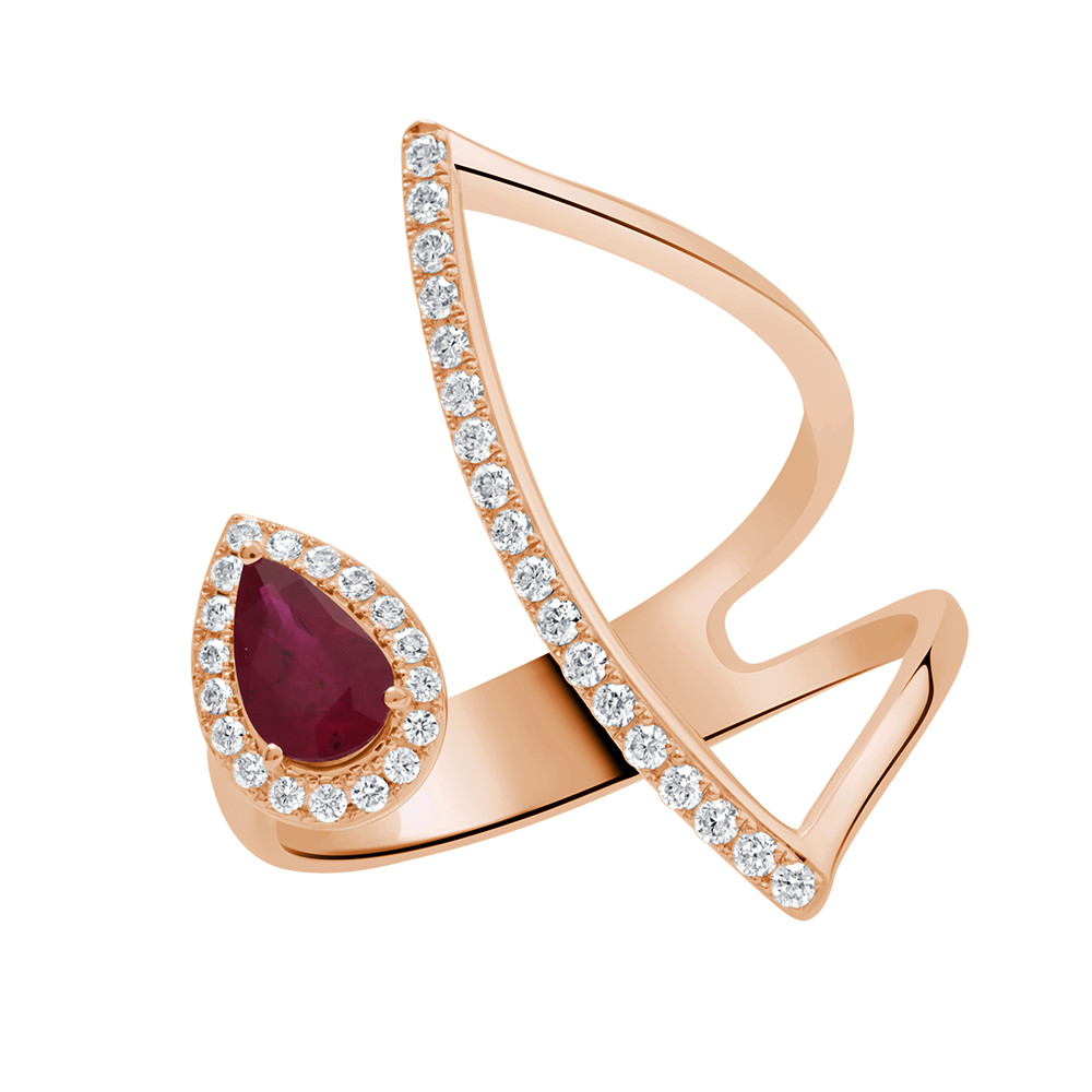 18 K Rose Gold Ruby