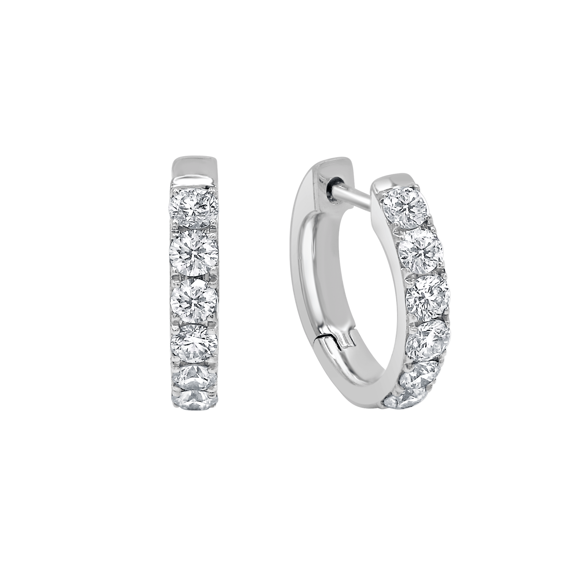 Classic Six Diamond Huggie Earrings