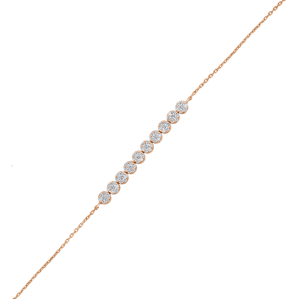 Je© Round Illusion Half Tennis Diamond Bracelet (Small)