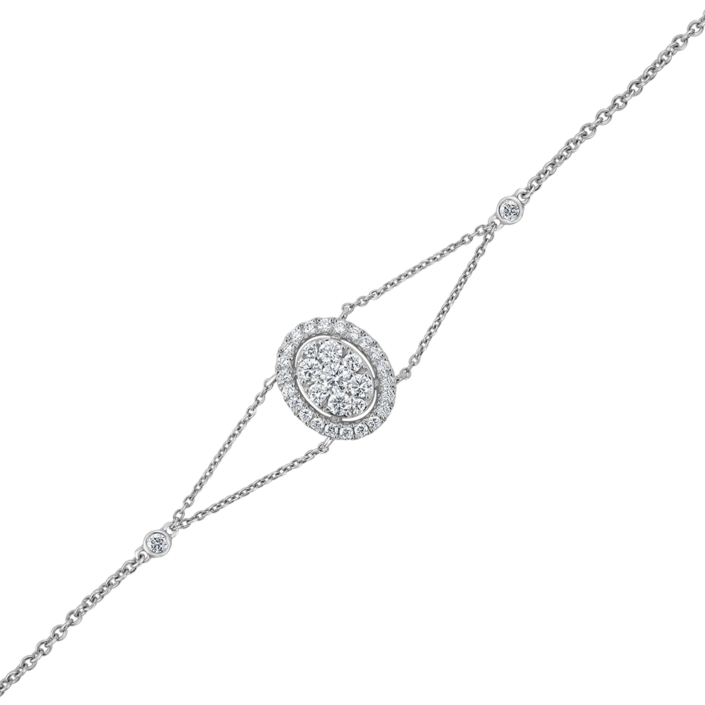 Je© Oval Illusion Halo Diamond Bracelet