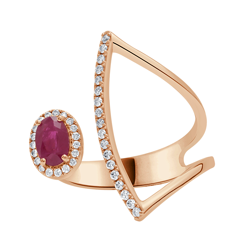 18 K Rose Gold Ruby