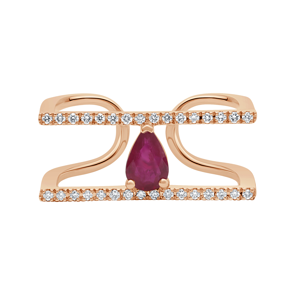 18 K Rose Gold Ruby
