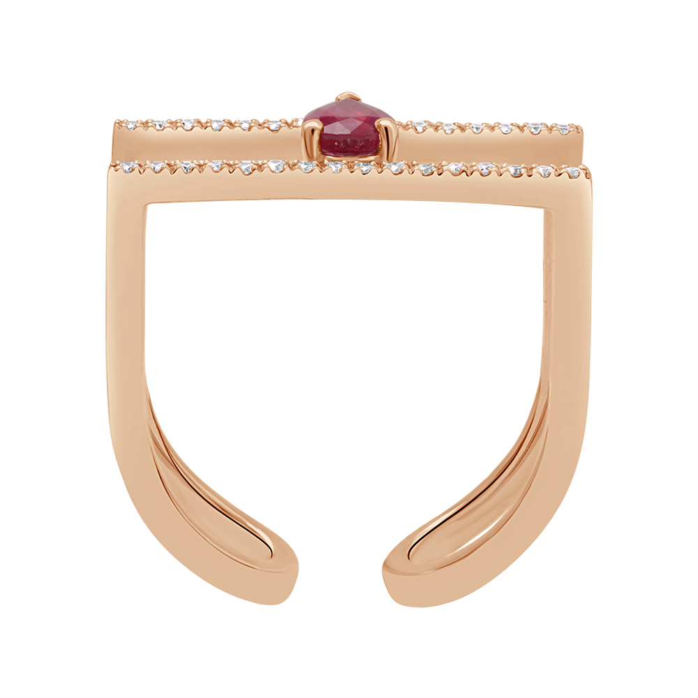 18 K Rose Gold Ruby