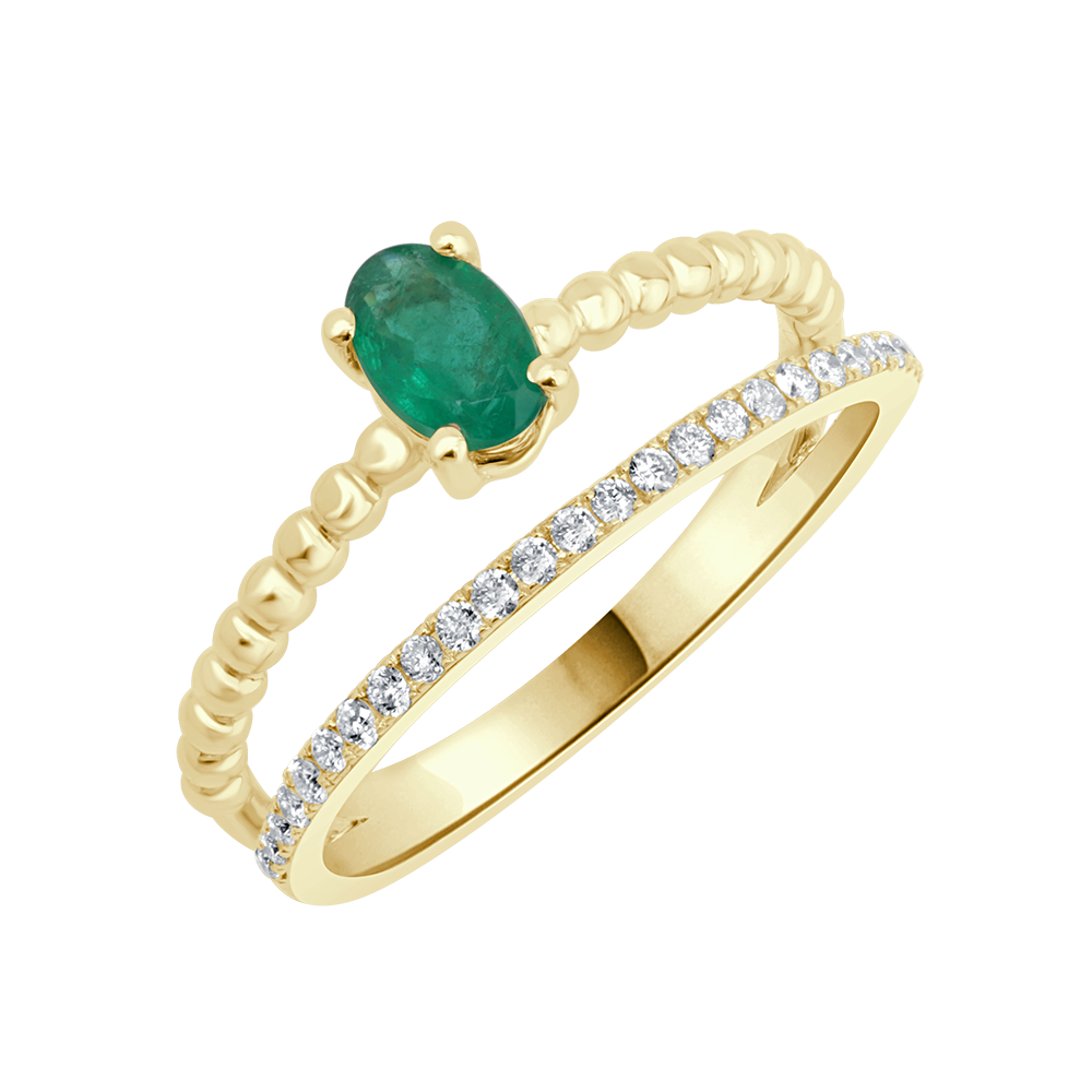 18 K Yellow Gold Emerald