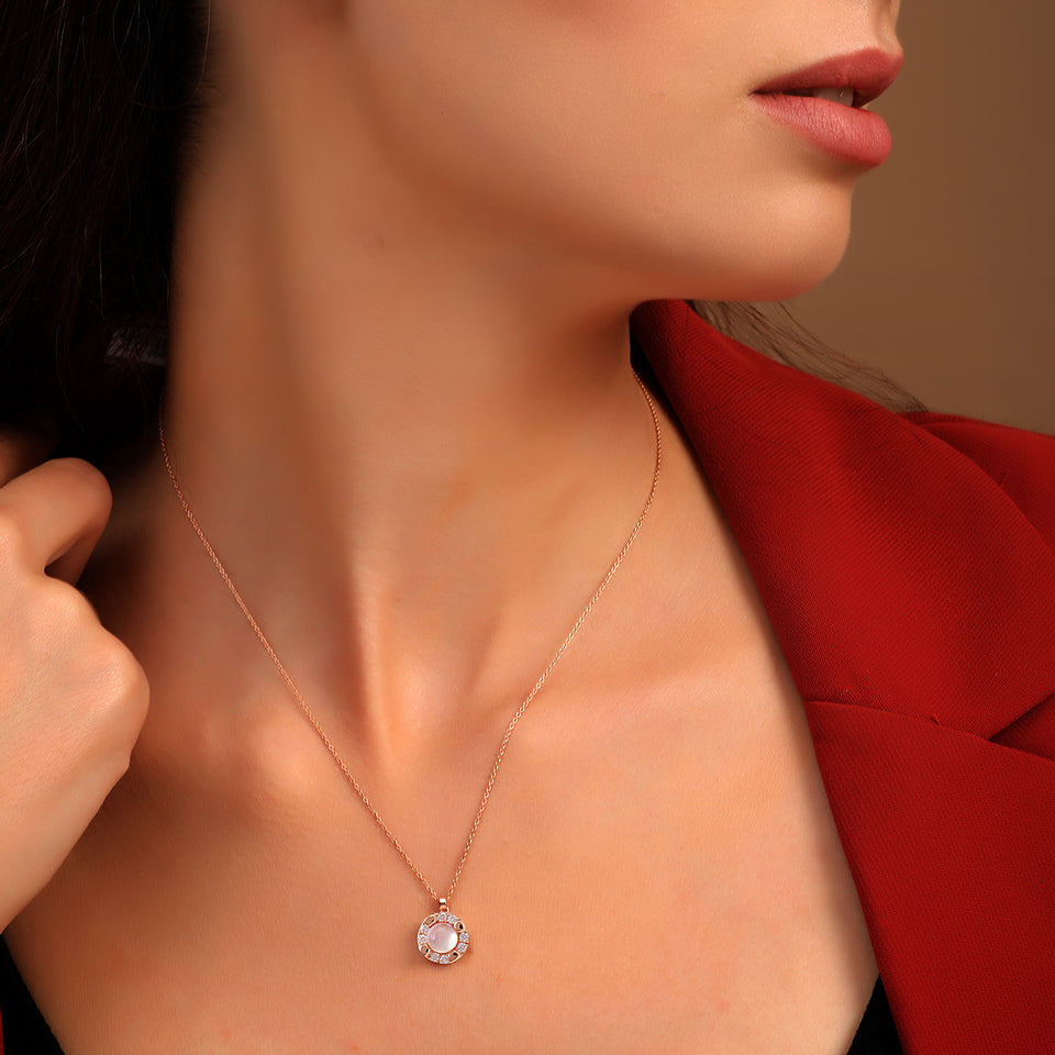18 K Rose Gold Rosequartz
