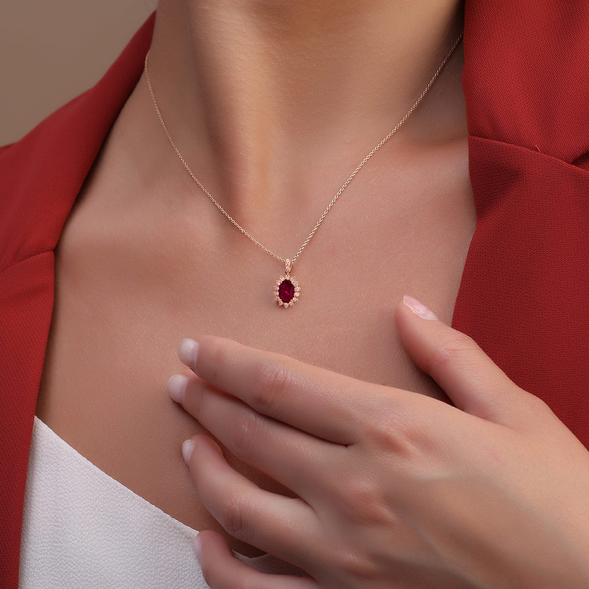 18 K Rose Gold Ruby