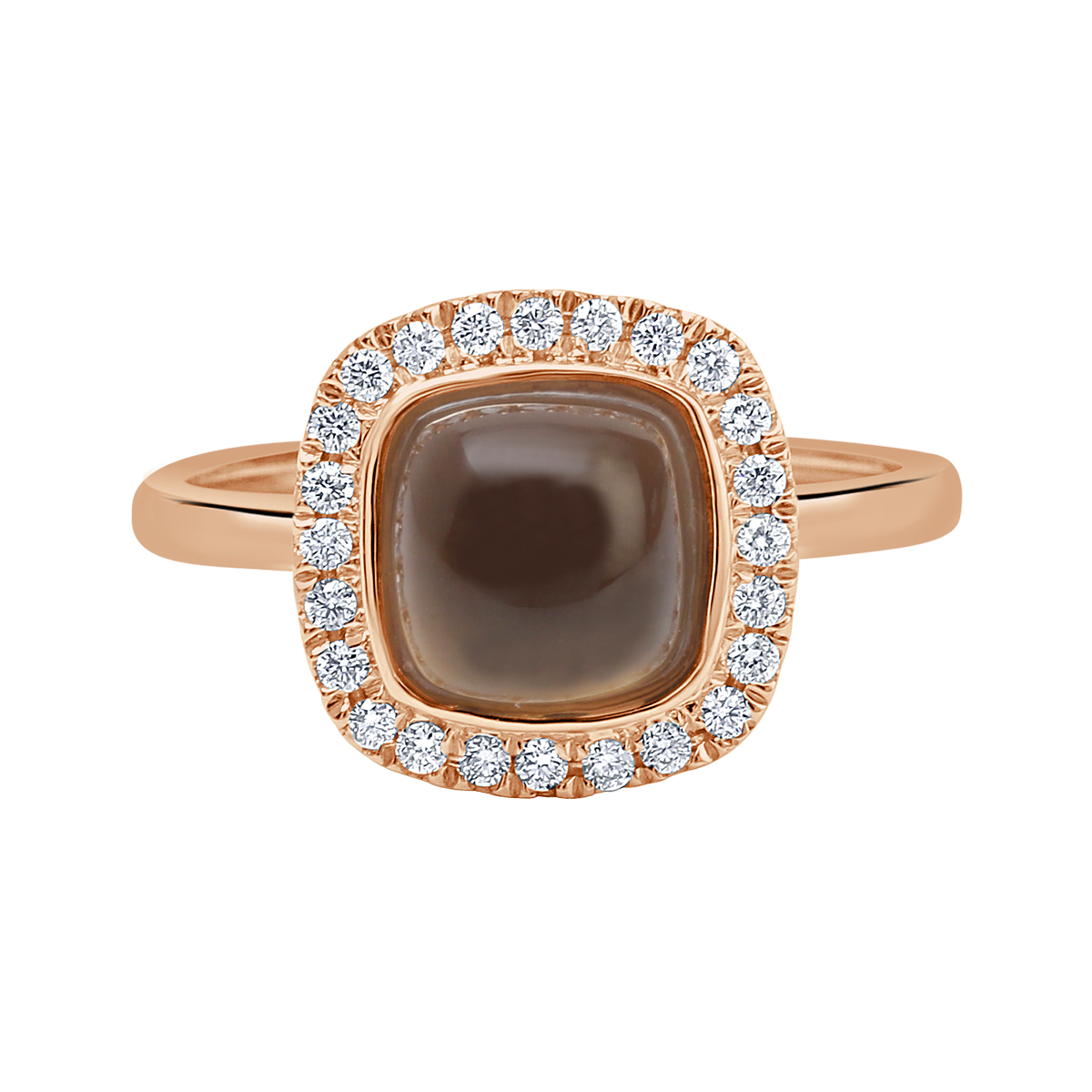 18 K Rose Gold SmoKyquartz