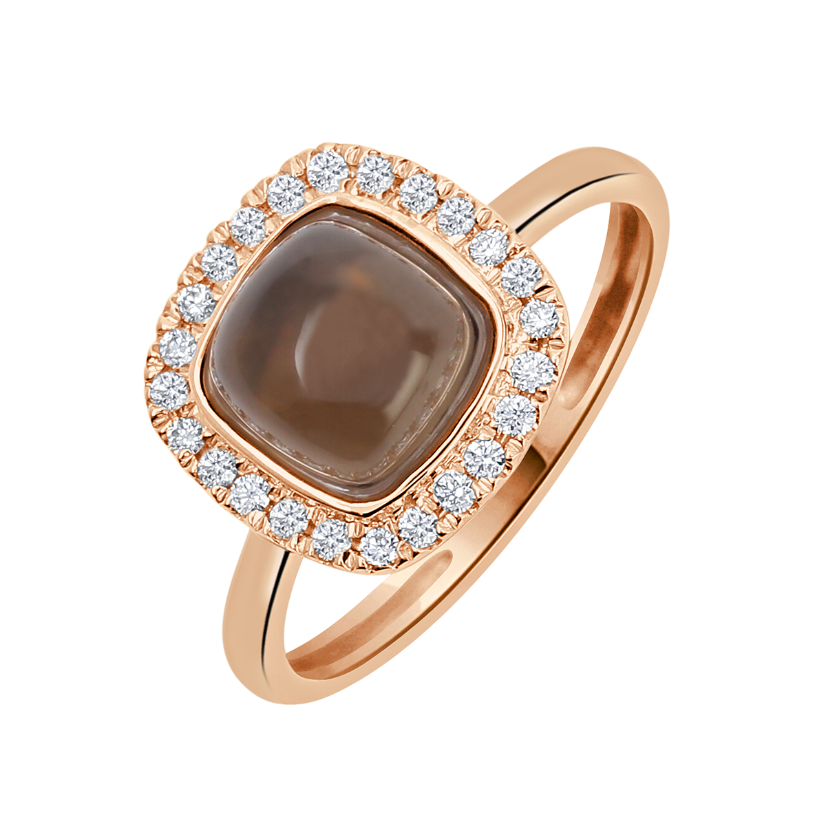 18 K Rose Gold SmoKyquartz