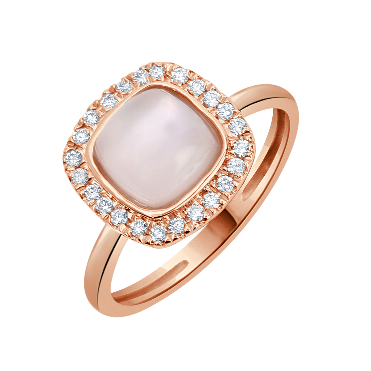 18 K Rose Gold Rosequartz