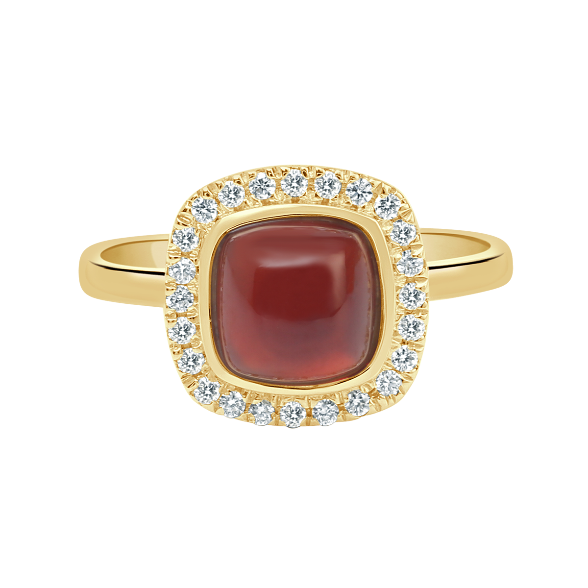 18 K Yellow Gold Garnet