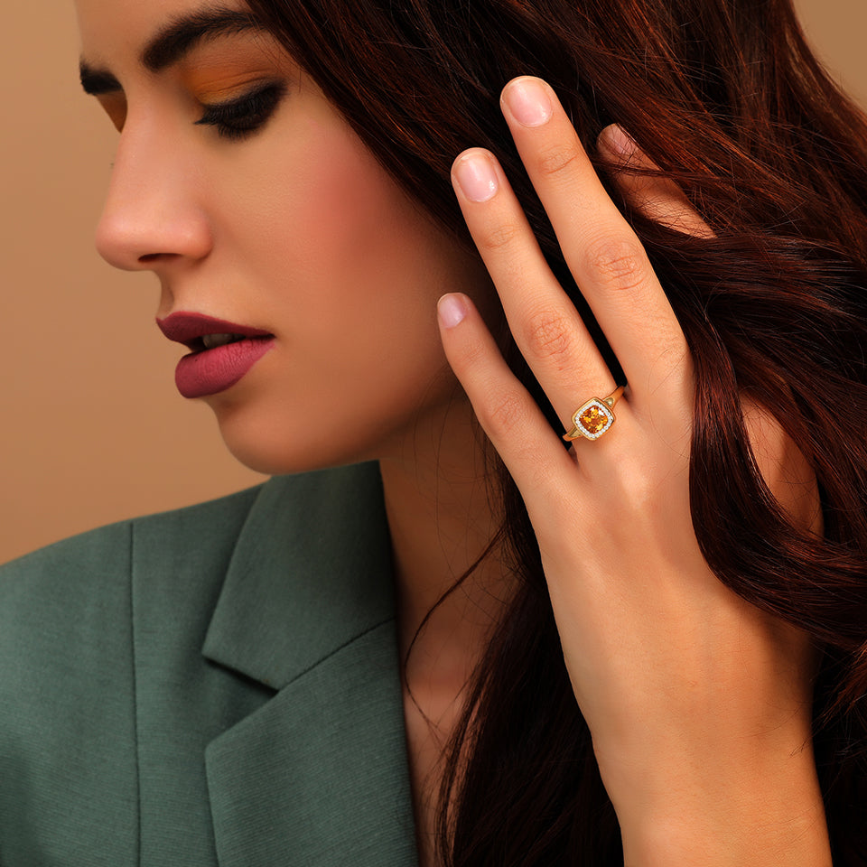 18 K Yellow Gold Citrine