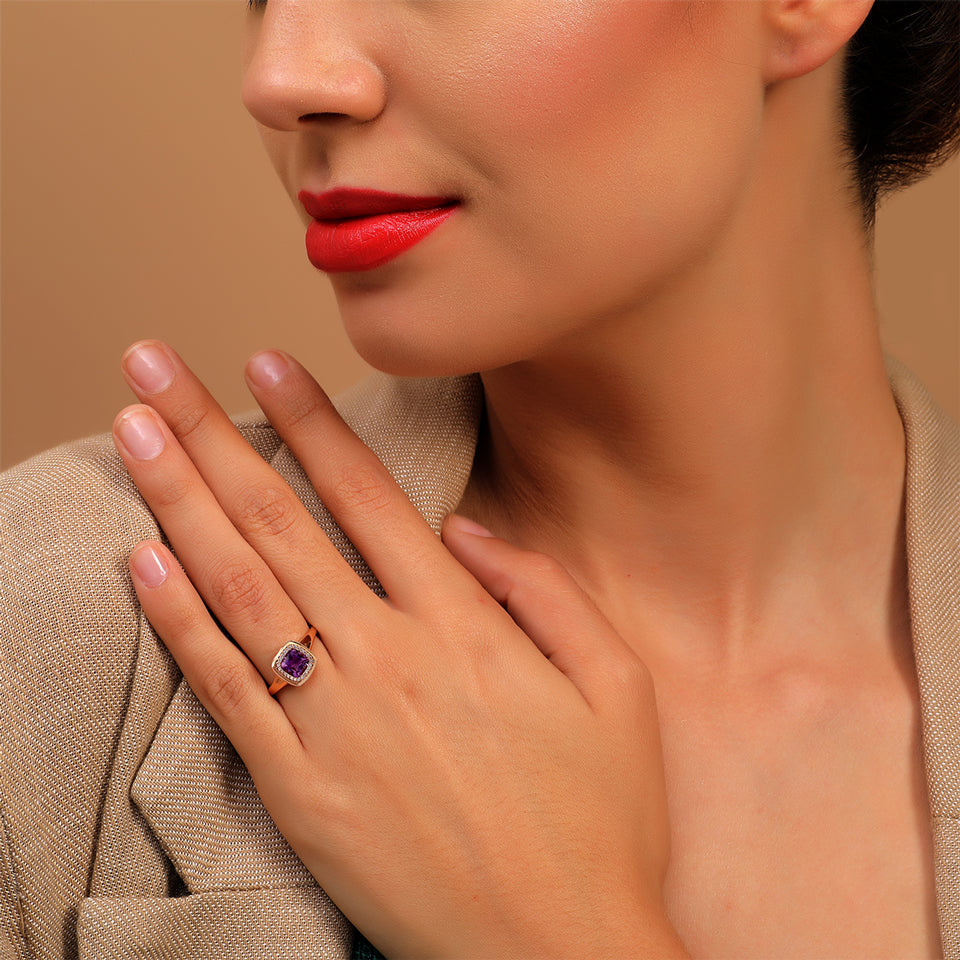 18 K Rose Gold Amethyst