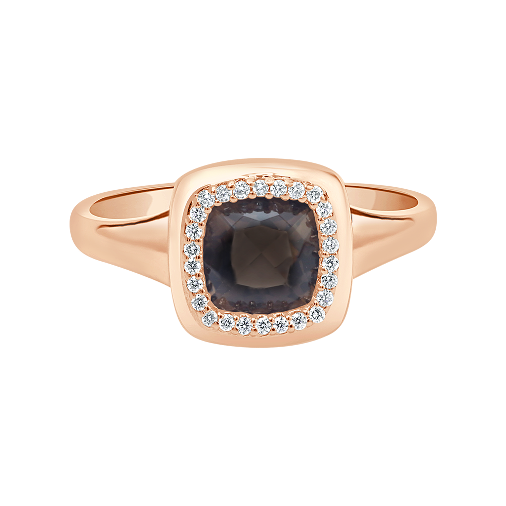 18 K Rose Gold SmoKyquartz