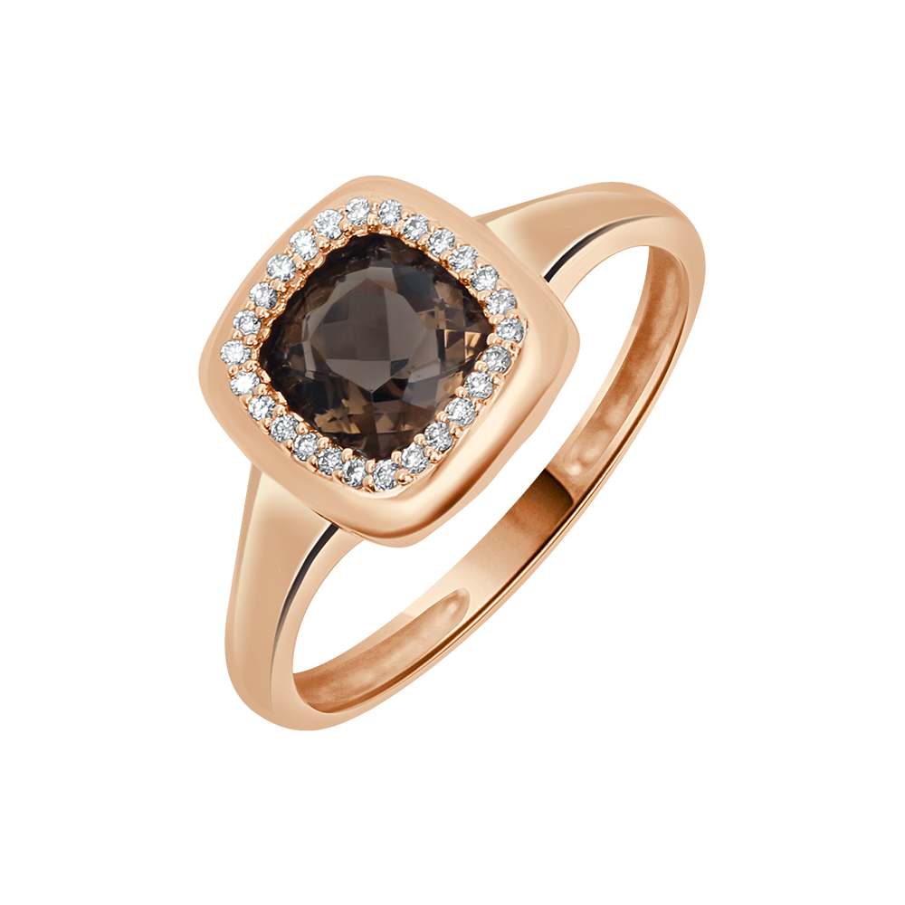 18 K Rose Gold SmoKyquartz