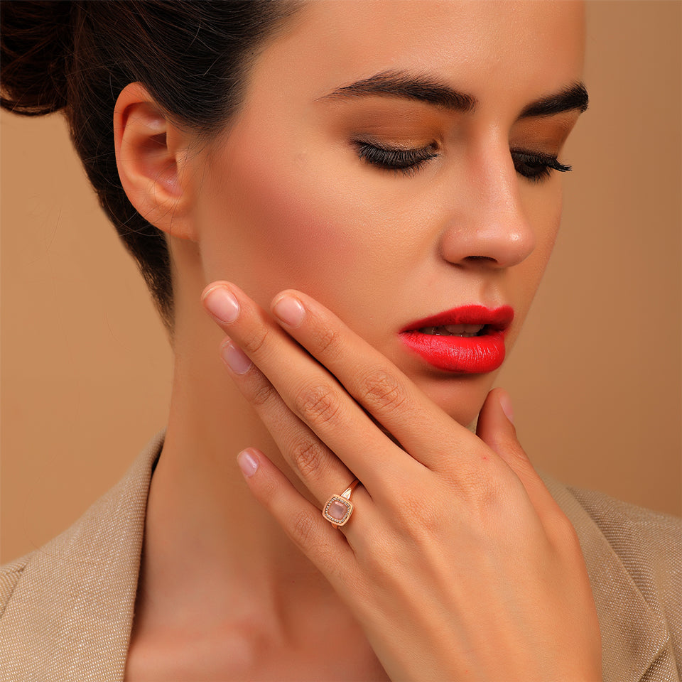 18 K Rose Gold Rosequartz
