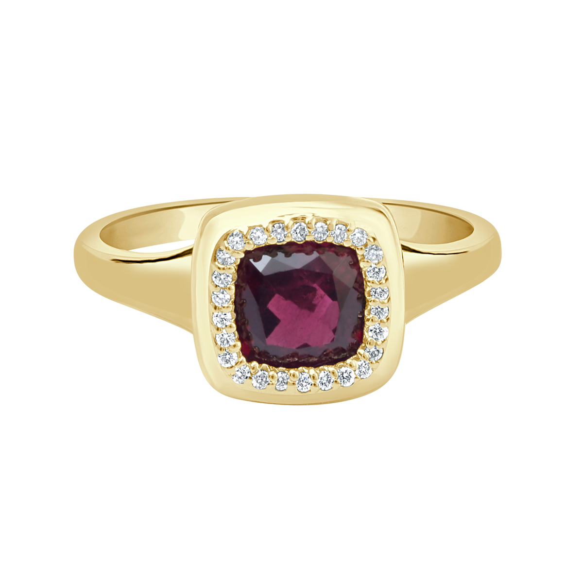 18 K Yellow Gold Garnet