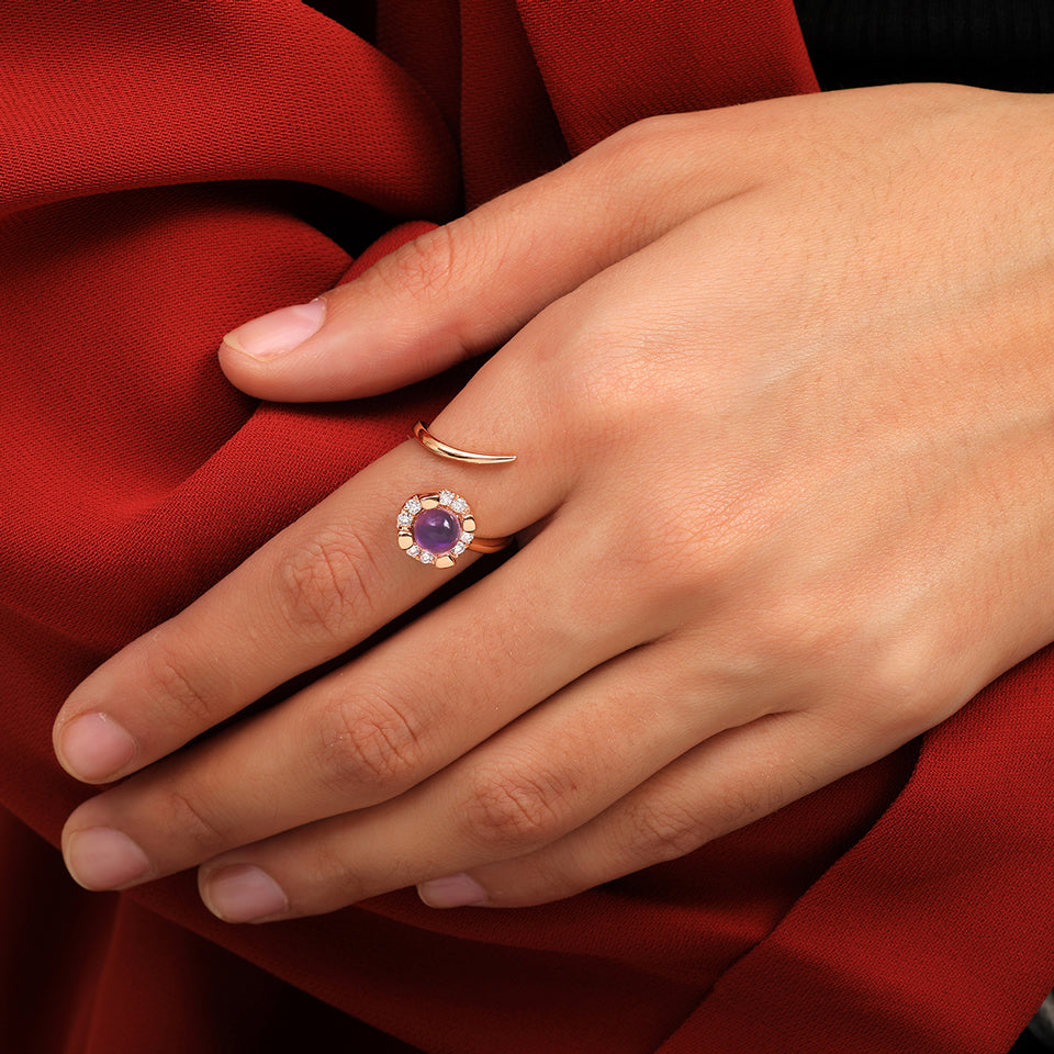 18 K Rose Gold Amethyst