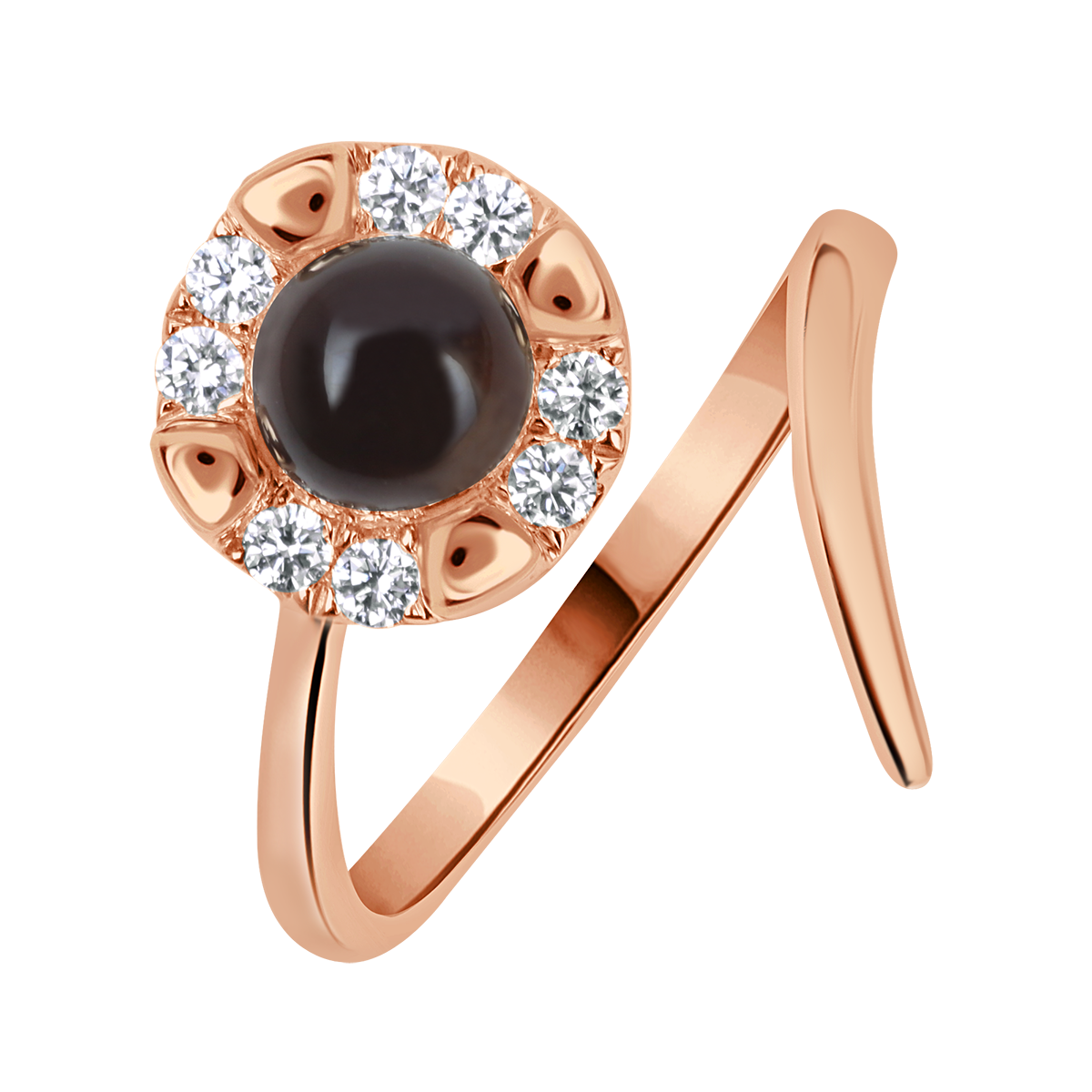 18 K Rose Gold SmoKyquartz
