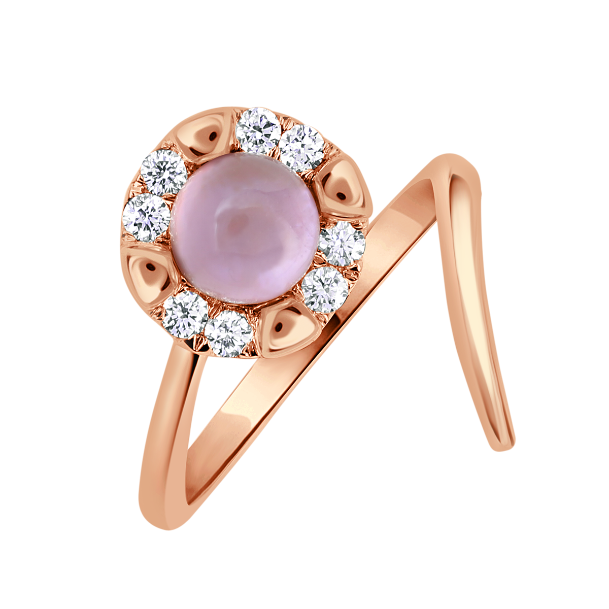 18 K Rose Gold Rosequartz
