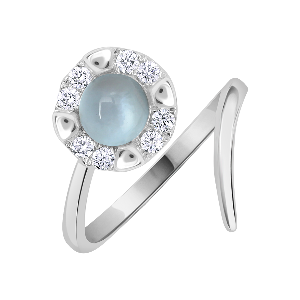 18 K White Gold Skybluetopaz