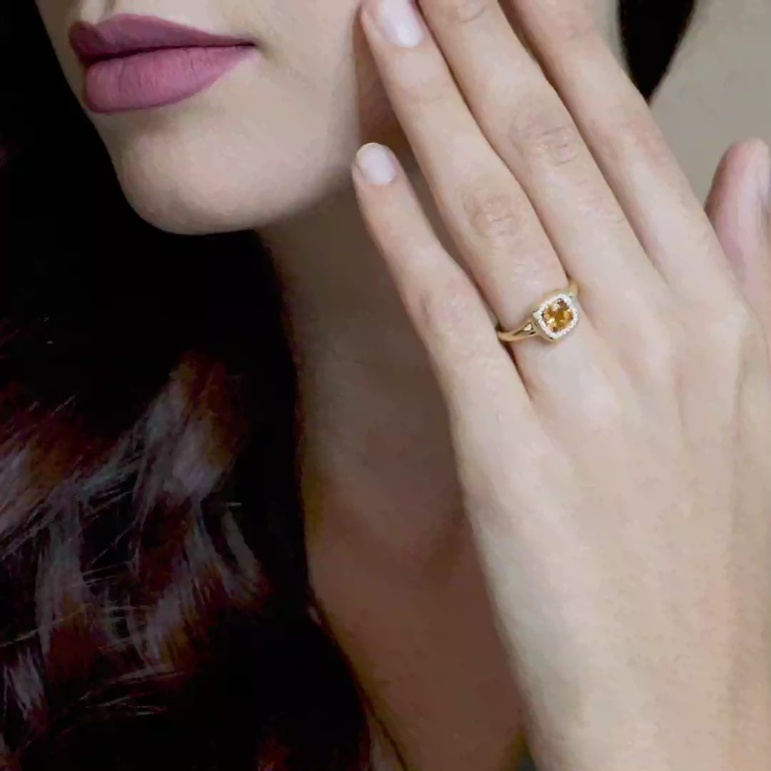 18 K Yellow Gold Citrine