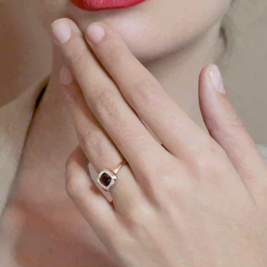 18 K Rose Gold Rosequartz