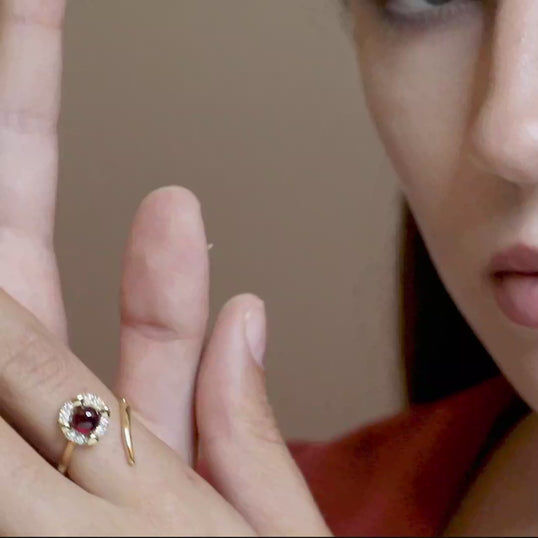 18 K Yellow Gold Garnet