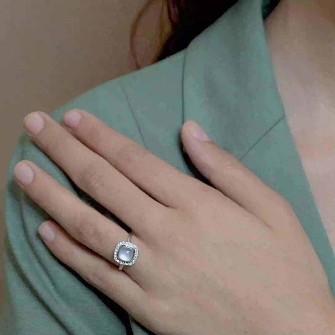 18 K White Gold Skybluetopaz