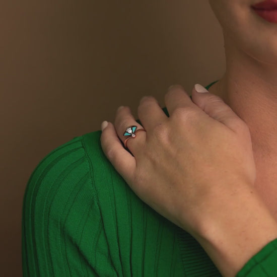 18K Rose Gold Capri Blue