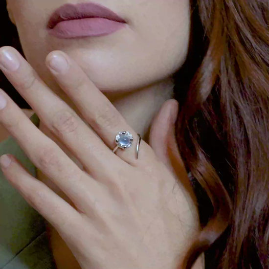 18 K White Gold Skybluetopaz