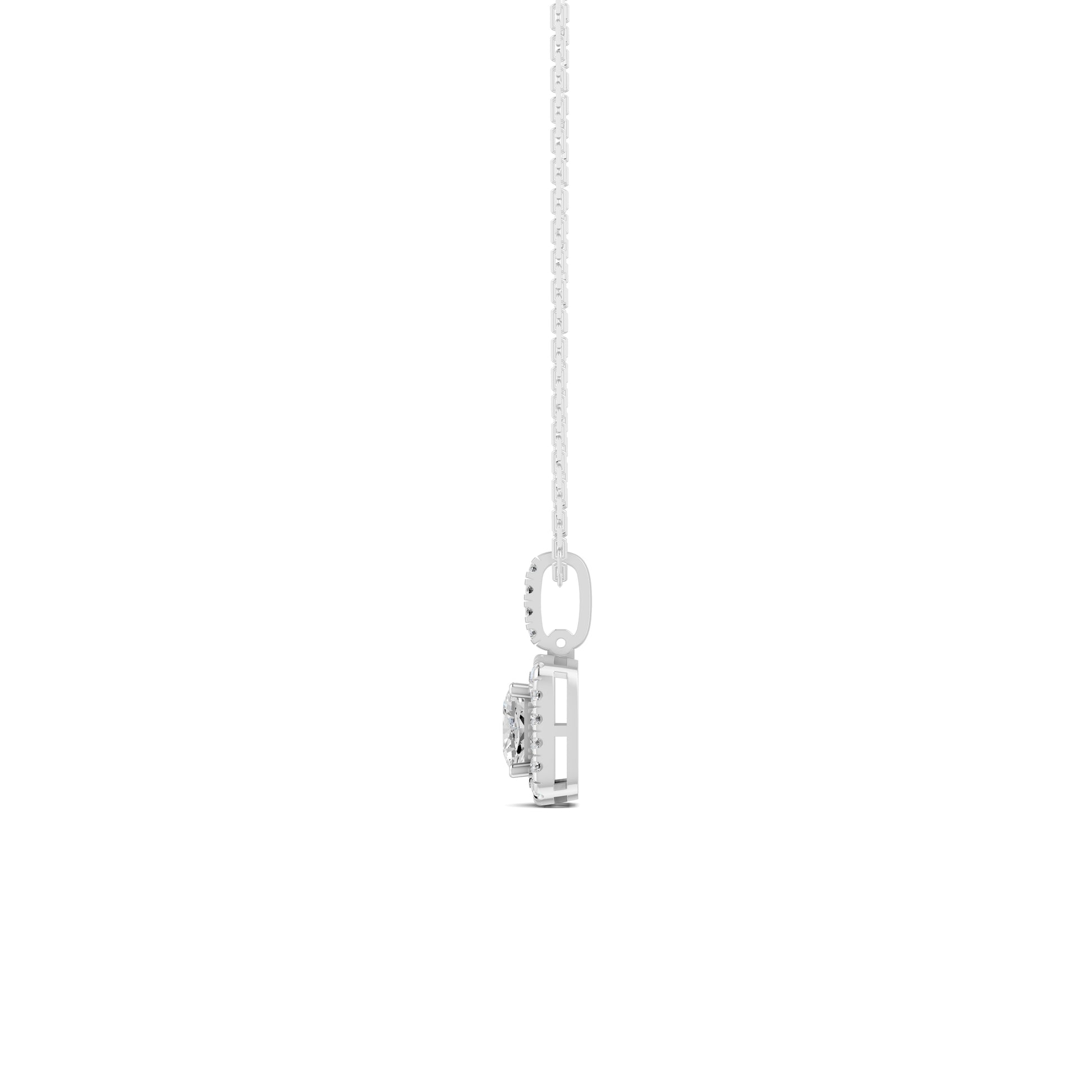 Cushion Solitaire Halo Pendant (0.50 cts)